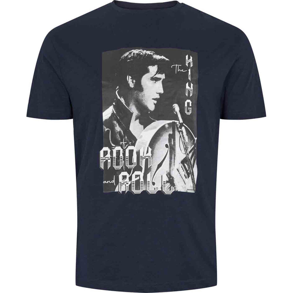 Elvis T-Shirt Übergröße von Allsize mit schwarzem Rock and Roll Druck für Fans