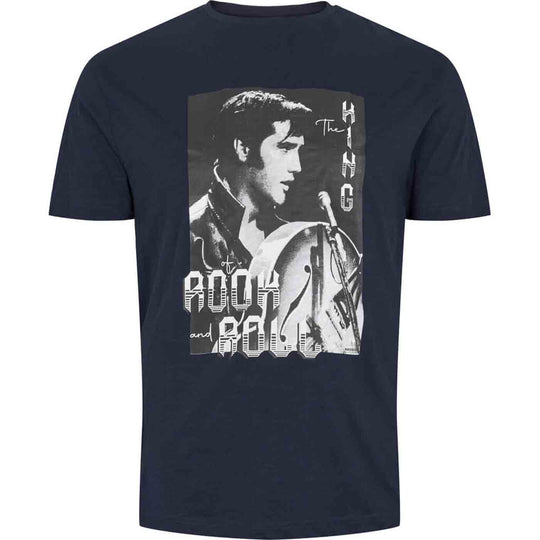 Elvis T-Shirt Übergröße von Allsize mit schwarzem Rock and Roll Druck für Fans