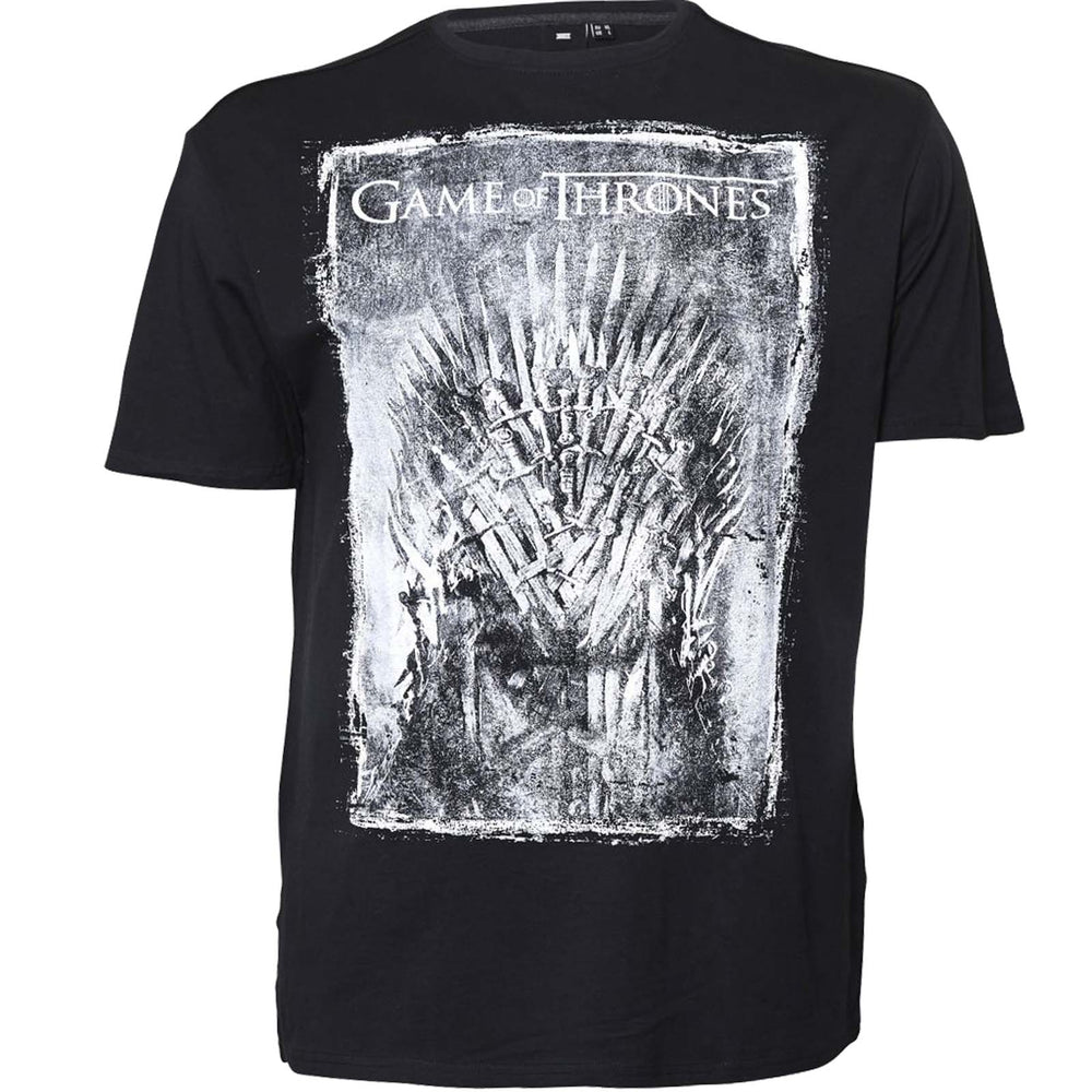 Schwarzes T-Shirt mit game of thrones Druck Motiv Thron und Schriftzug von Allsize