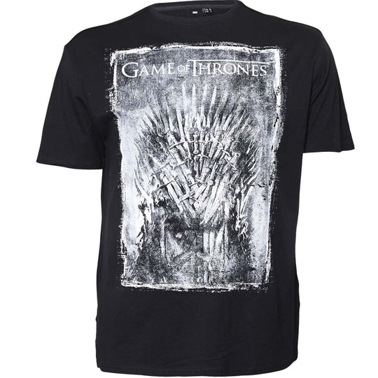 Schwarzes T-Shirt mit game of thrones Druck Motiv Thron und Schriftzug von Allsize