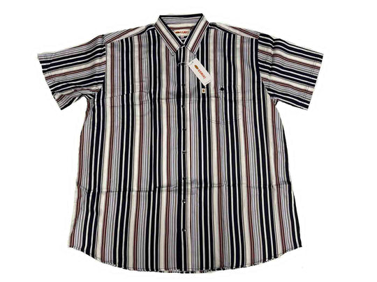 Kamro Karo Hemd kurzarm mit gestreiftes hemd Design in Schwarz Weiß und Rot