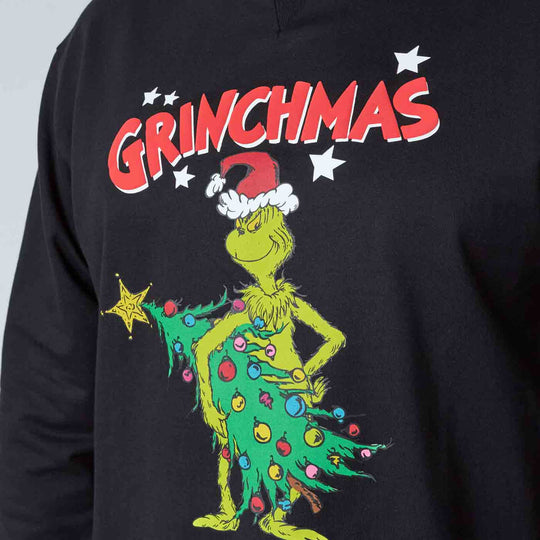 Grinch Sweatshirt Herren Übergröße von Allsize mit weihnachtlichem Grinch-Design und Bund