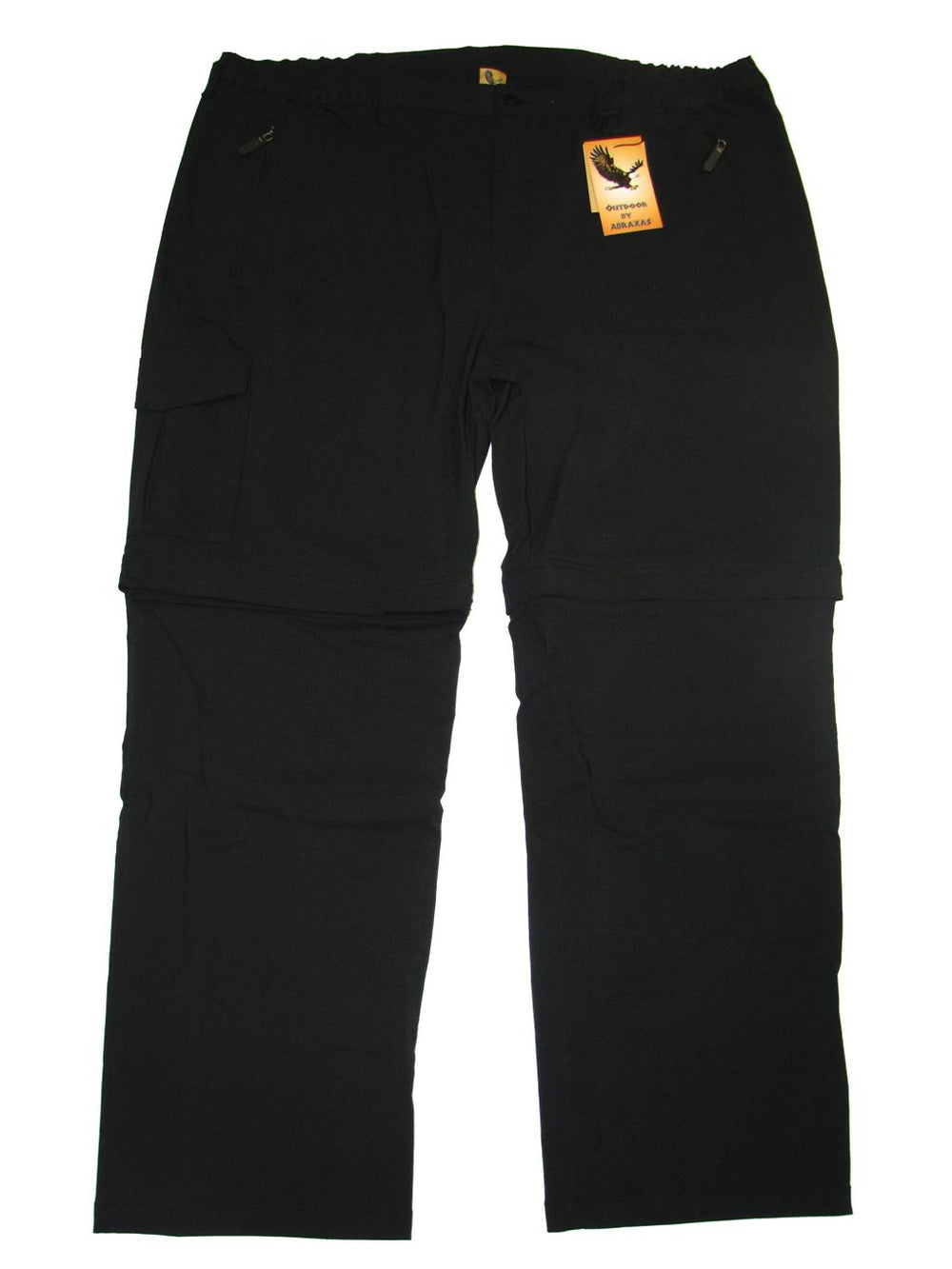 BigTiger Zipp-Off-Hose in Schwarz für übergröße herren mit praktischen Taschen