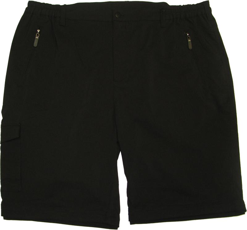 BigTiger schwarze Zipp-Off-Hose für übergröße herren mit Reißverschlusstaschen und praktischem Design