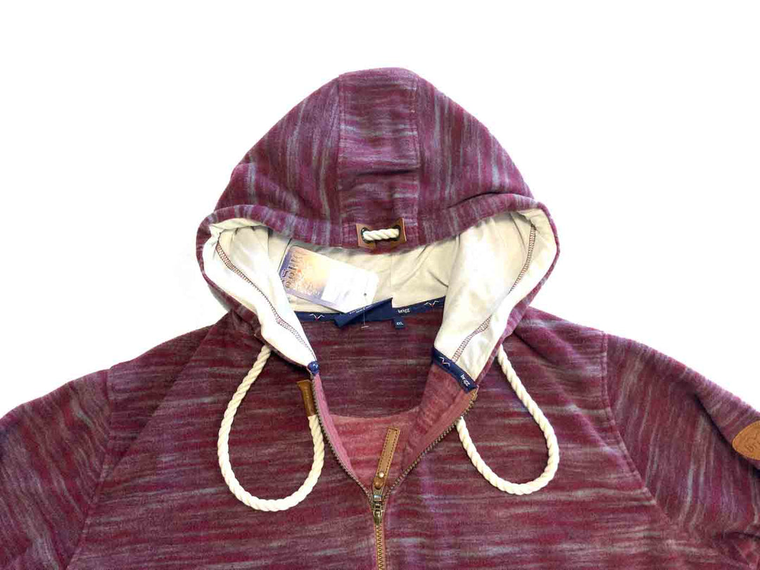 Brigg fleecejacke herren in rot mit Kapuze und Reißverschluss aus weichem Fleece