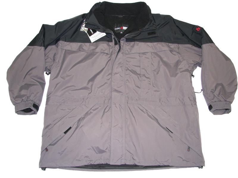 BigTiger 3in1 Herren Funktionsjacke in Grau und Schwarz mit Reißverschlüssen und praktischen Taschen