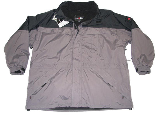 BigTiger 3in1 Herren Funktionsjacke in Grau und Schwarz mit Reißverschlüssen und praktischen Taschen