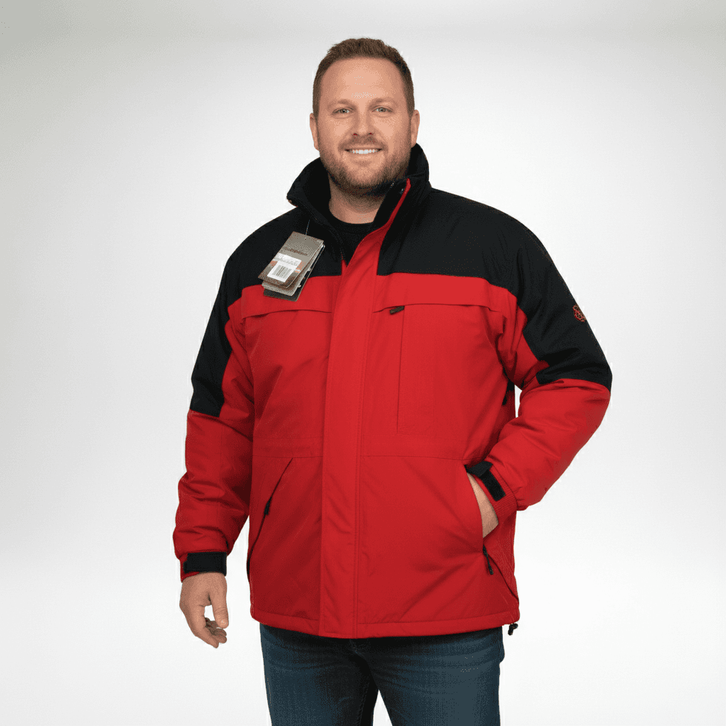 Herren Funktionsjacke von BigTiger 3in1 in Rot und Schwarz für vielseitigen Wetterschutz
