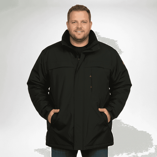 BigTiger 3in1 Herren Funktionsjacke in Schwarz mit hoher Kragenform und Taschen