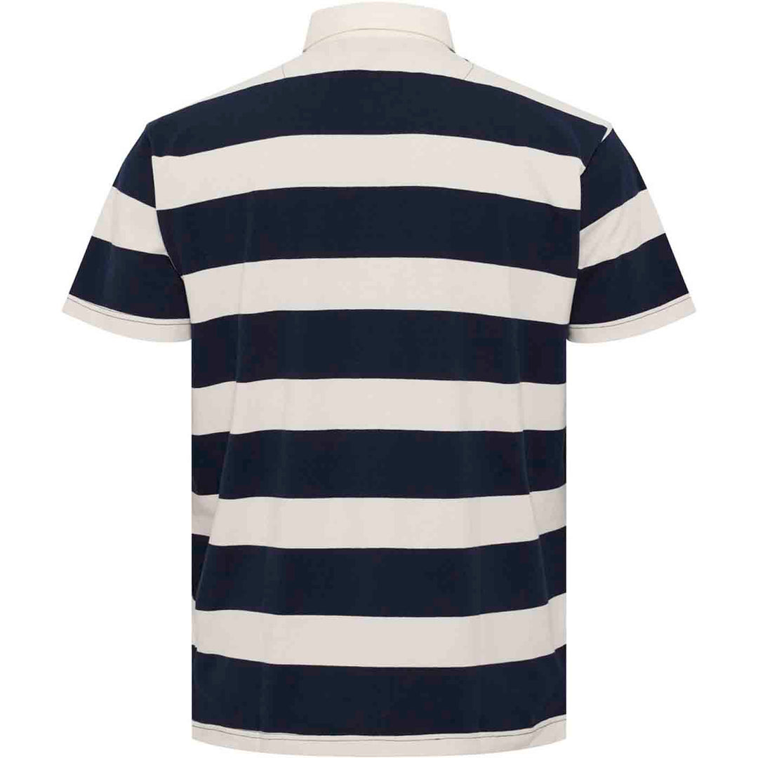 Allsize herren polo shirt mit breiten schwarzen und weißen Querstreifen aus Baumwolle