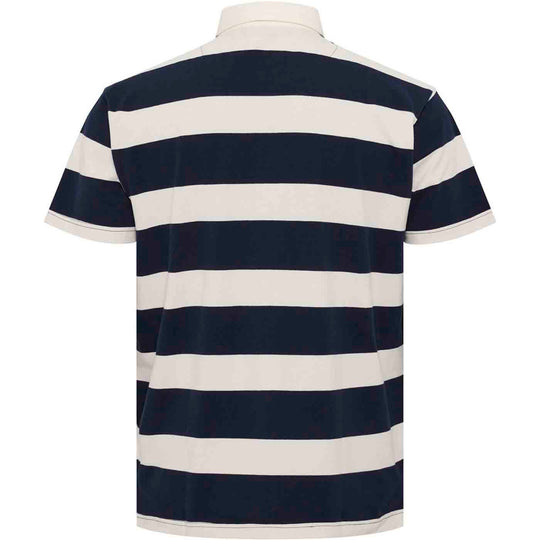 Allsize herren polo shirt mit breiten schwarzen und weißen Querstreifen aus Baumwolle