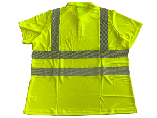 Herren polo shirt Warn-Polo-Shirt in Gelb mit reflektierenden Sicherheitsstreifen von BigTiger