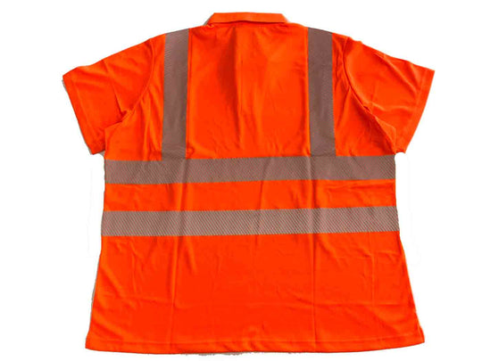 BigTiger Warn-Polo-Shirt in leuchtendem Orange mit reflektierenden Streifen für Herren polo shirt