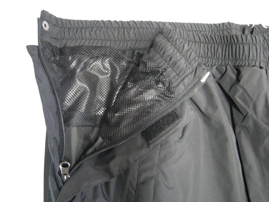 Brigg Herren Regenhose schwarze wasserdichte Hose mit Reißverschluss und elastischem Bund