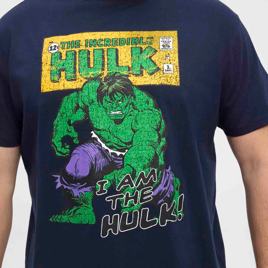 Hulk T-Shirt Übergröße mit grünem Hulk Druck und I am the Hulk Schriftzug von Allsize