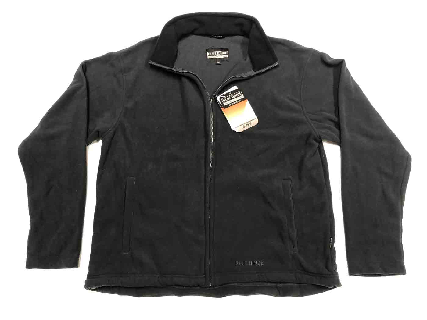 BlueWave schwarze Strick Fleece Jacke fleece damen mit Reißverschluss und Stehkragen
