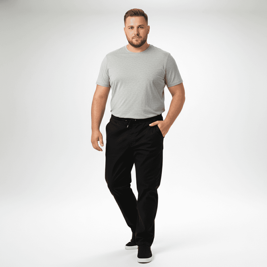 BigTiger Jeans Jogginghose Übergröße Herren in Schwarz mit bequemem Schnitt und modernem Design