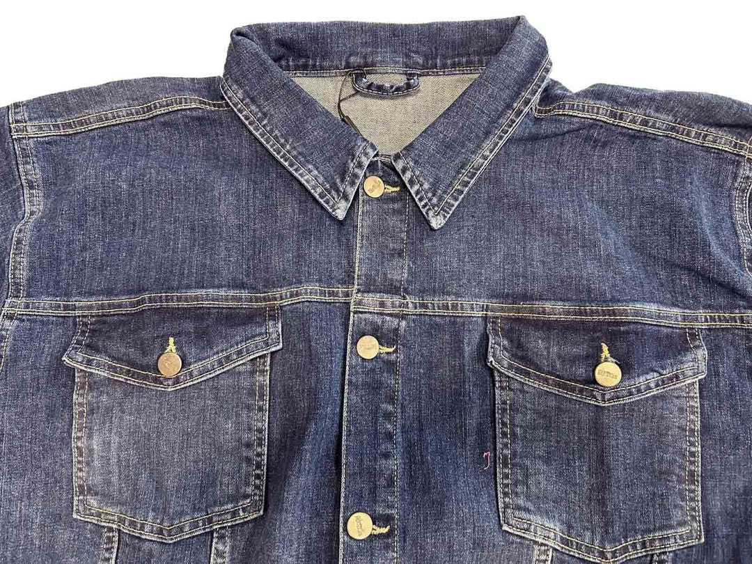 BigTiger Jeansjacke Herrn in dunklem Denim mit Brusttaschen und Metallknöpfen