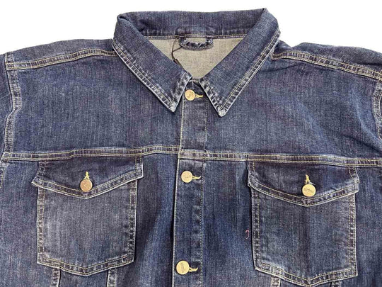 BigTiger Jeansjacke Herrn in dunklem Denim mit Brusttaschen und Metallknöpfen