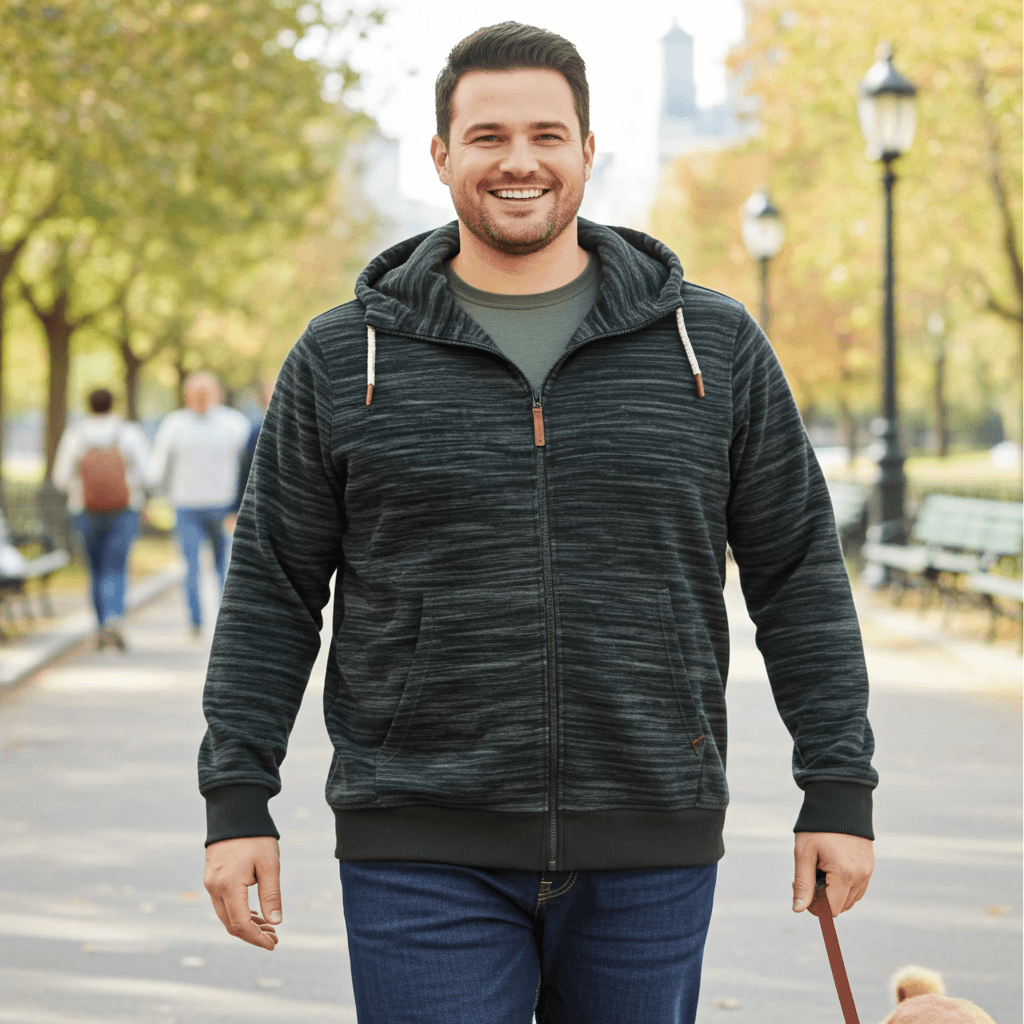 Kapuzen-Fleece-Jacke in Übergröße von Brigg