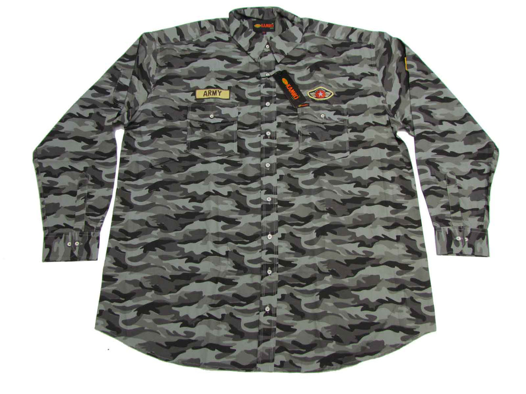 Bedrucktes Hemd Langarm in Übergröße von Kamro