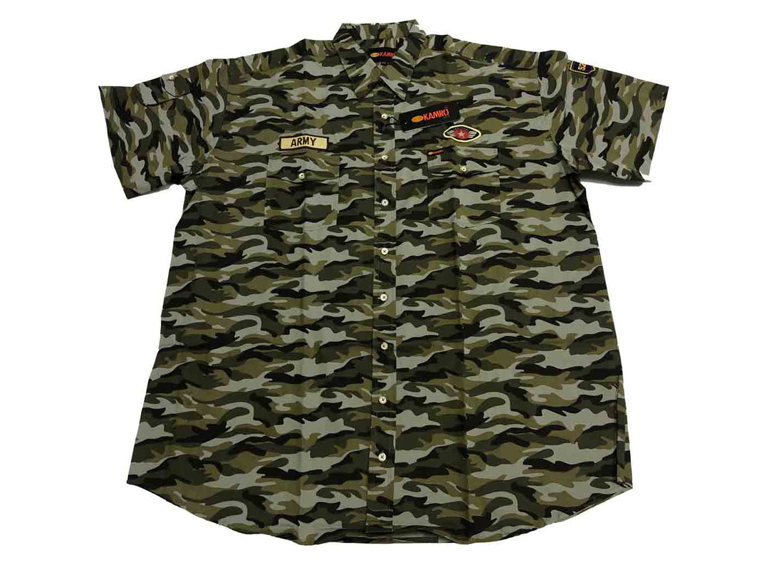 Printed short-sleeved shirt in plus sizes by Kamro