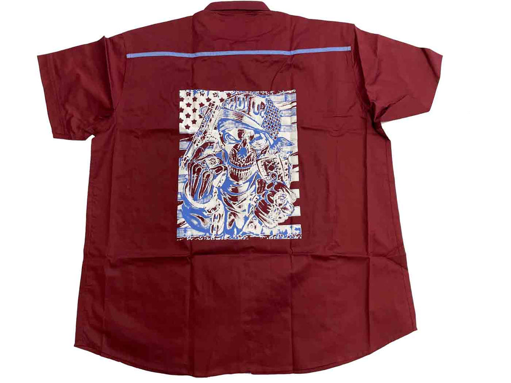 Jeans Hemd mit Druck kurzarm in Übergröße von Kamro