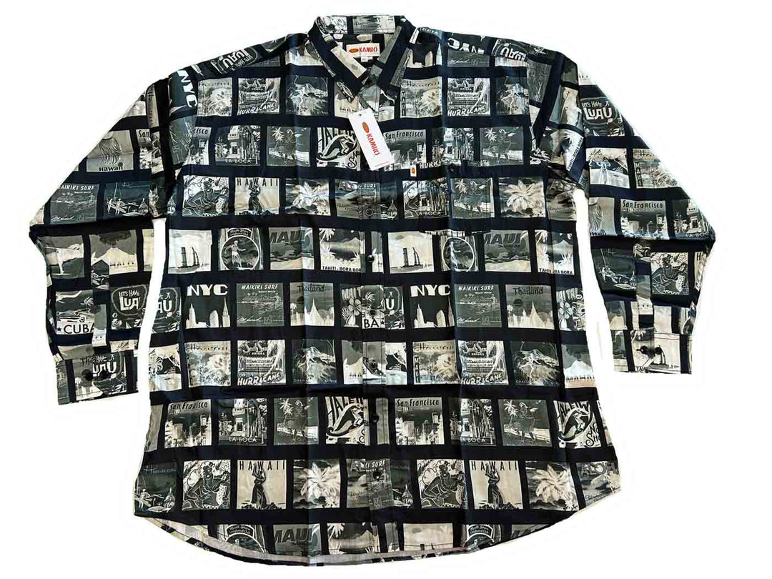 Bedrucktes Hemd Langarm in Übergröße von Kamro