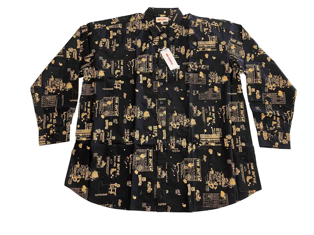 Bedrucktes Hemd Langarm in Übergröße von Kamro