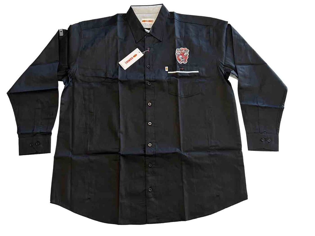 Bedrucktes Hemd EMB Contrast Langarm in Übergröße von Kamro