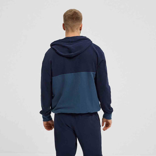 Allsize Kapuzen-Sweatjacke Herren Übergröße 4XL-8XL in Dunkelblau mit Kapuze von hinten