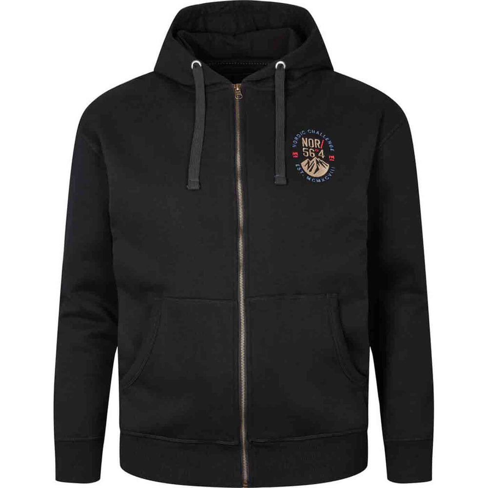 Allsize Kapuzen-Sweatjacke Herren Übergröße 4XL-8XL in Schwarz mit Reißverschluss und Kängurutaschen