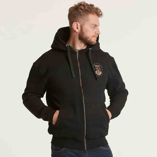 Allsize Kapuzen-Sweatjacke Herren Übergröße 4XL-8XL schwarze Sweatjacke mit Reißverschluss und Kapuze