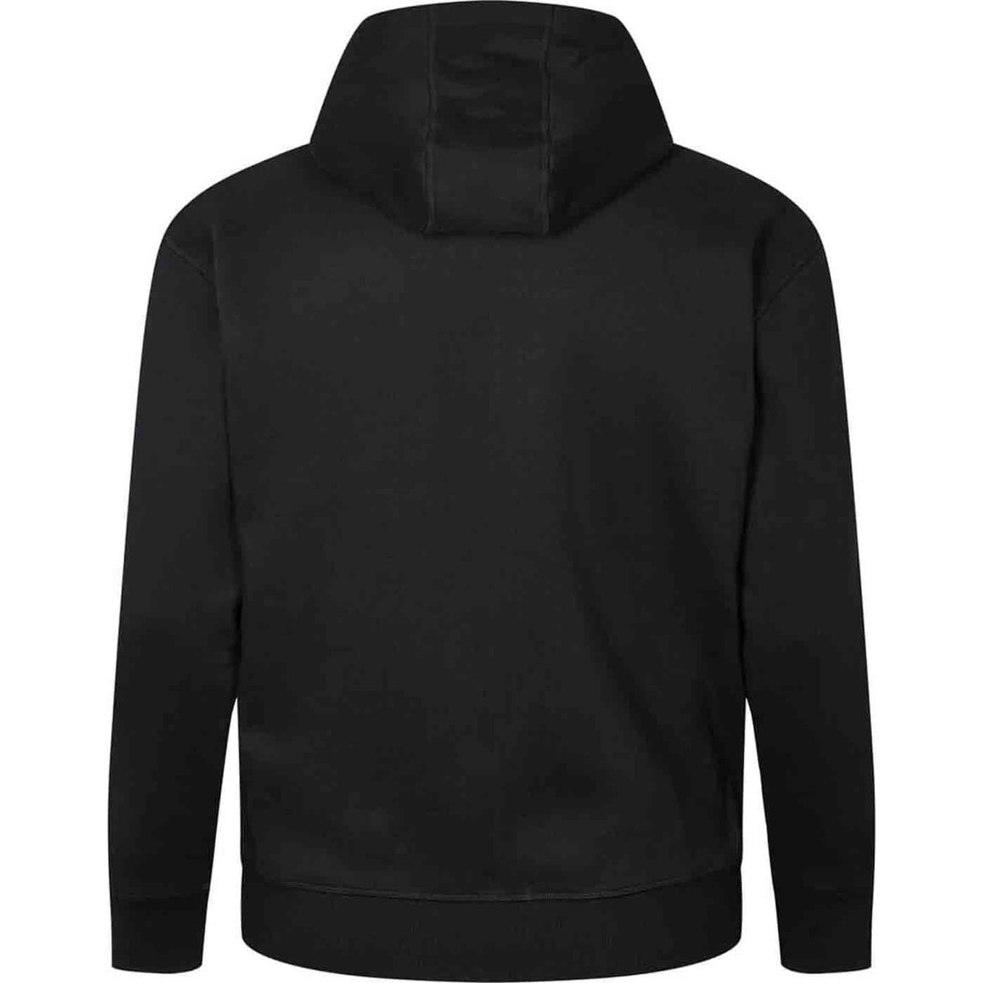 Schwarze Kapuzen-Sweatjacke Herren Übergröße 4XL-8XL von Allsize Rückansicht mit Kapuze