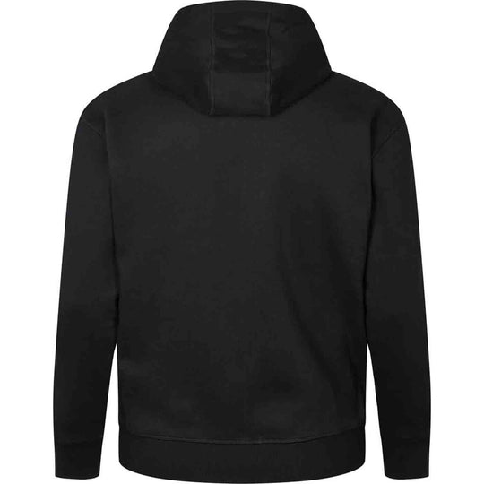 Schwarze Kapuzen-Sweatjacke Herren Übergröße 4XL-8XL von Allsize Rückansicht mit Kapuze