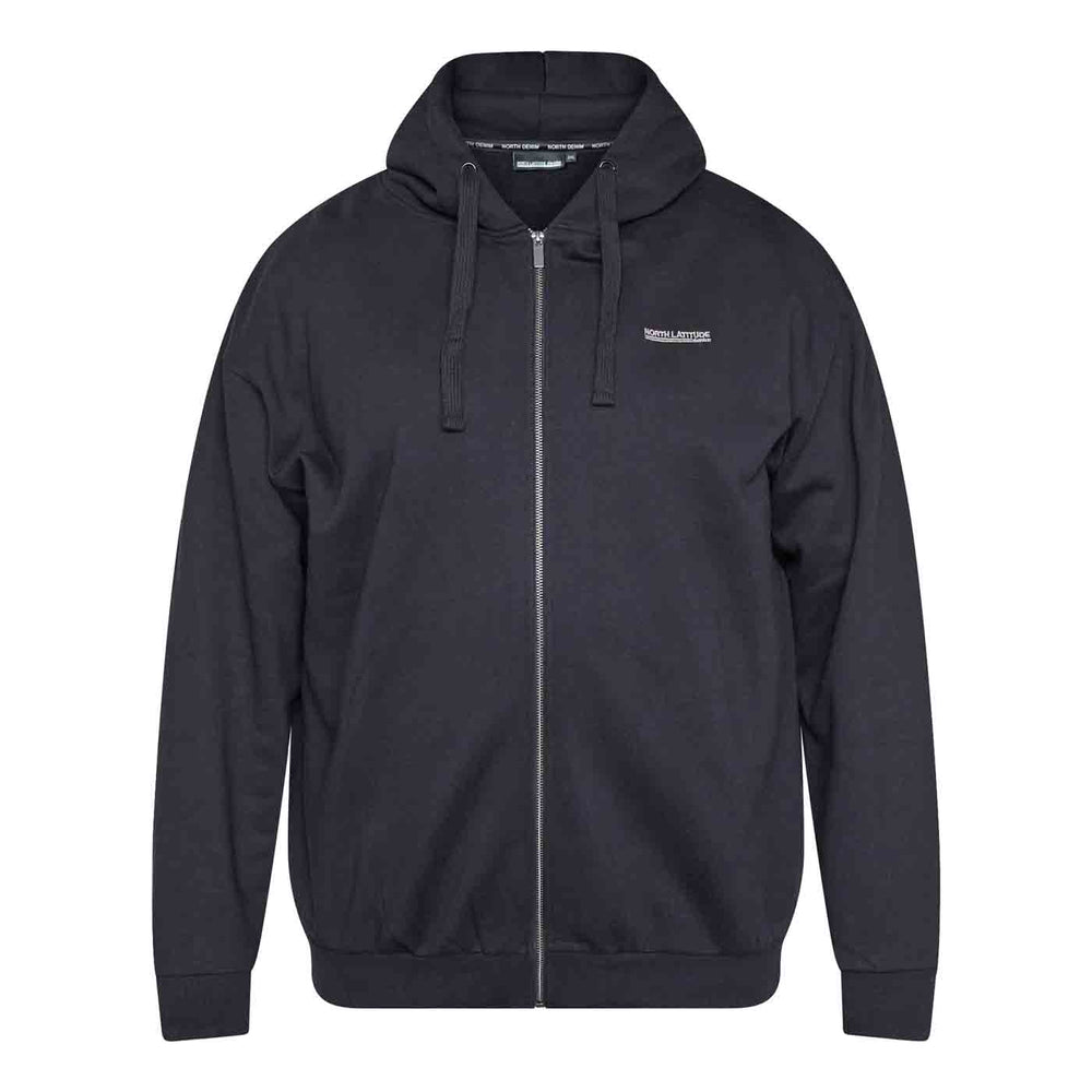 Allsize Kapuzen-Sweatjacke Herren Übergröße in Schwarz mit Reißverschluss und Kängurutaschen