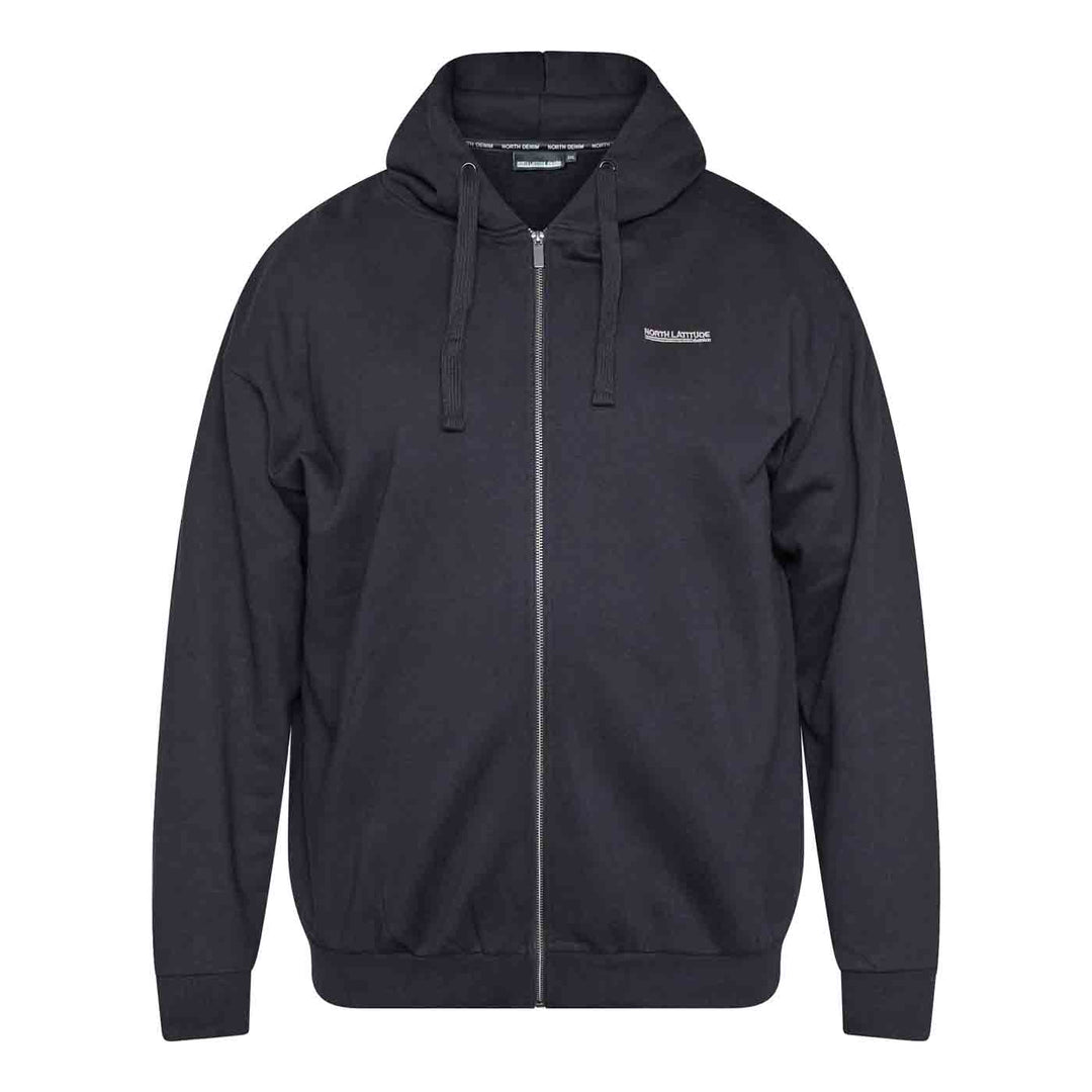 Allsize Kapuzen-Sweatjacke Herren Übergröße in Schwarz mit Reißverschluss und Kängurutaschen