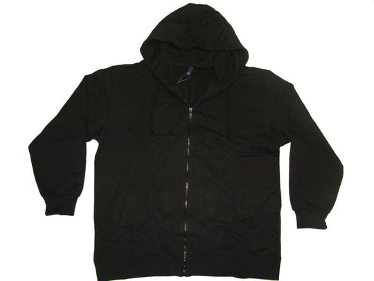 Schwarze Kapuzenjacke Herren von BigTiger mit durchgehendem Reißverschluss und Taschen