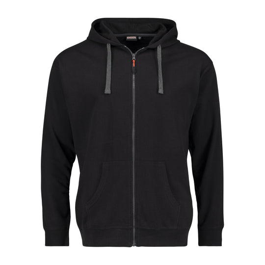 Schwarze Kapuzenjacke Herren von Adamo mit Reißverschluss und Kängurutaschen