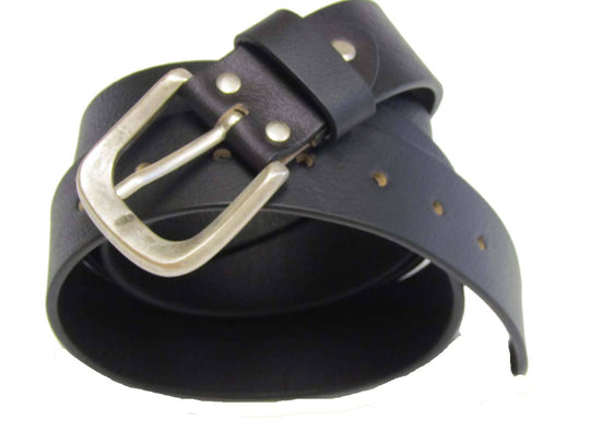 Erka schwarzer ledgürtel herren schwarz mit silberner Metallschnalle aus hochwertigem Leder