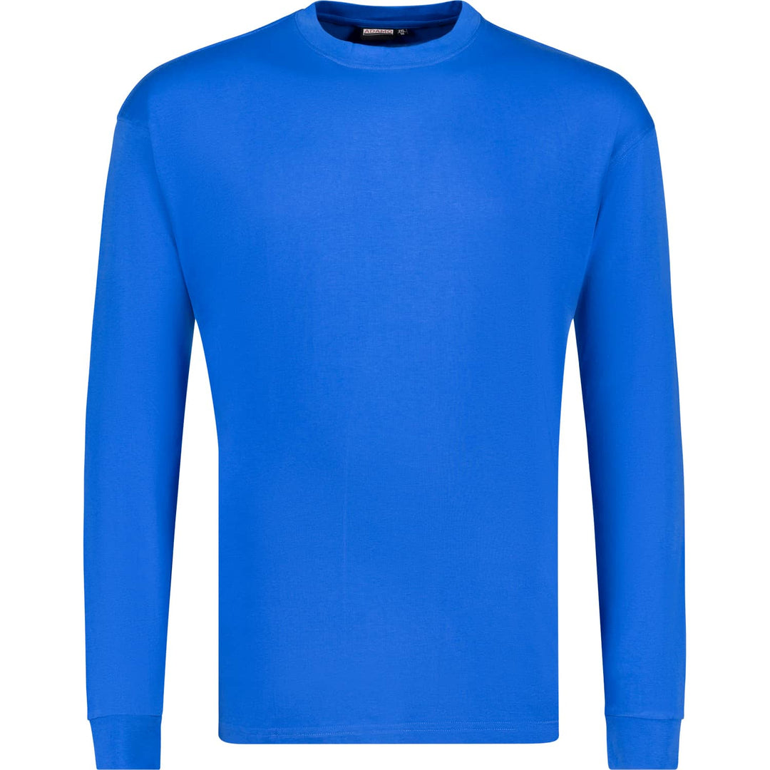 Adamo blaues Langarmshirt Übergröße Herren mit Rundhalsausschnitt und schlichtem Design