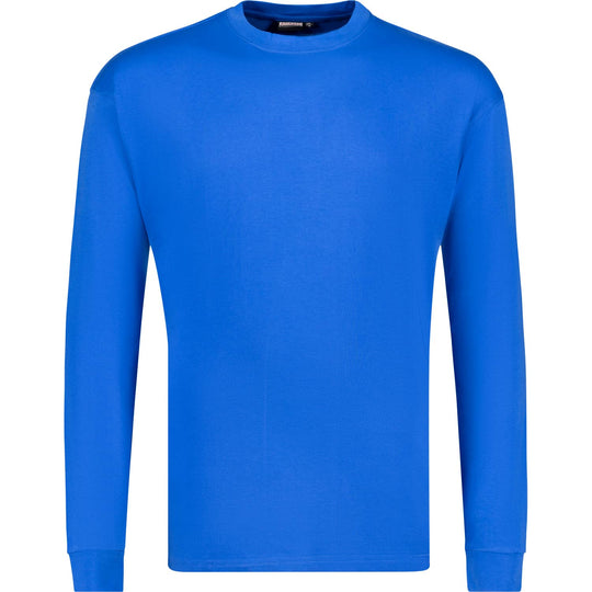 Adamo blaues Langarmshirt Übergröße Herren mit Rundhalsausschnitt und schlichtem Design