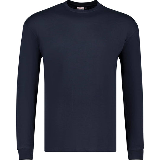 Adamo langärmeliges Langarmshirt Übergröße Herren T-Shirt in Dunkelblau mit Rundhalsausschnitt
