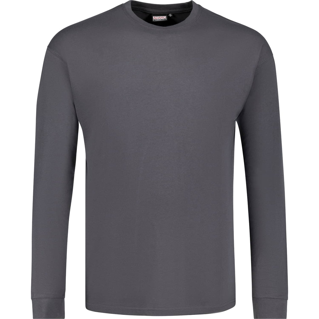 Adamo graues Langarmshirt Übergröße Herren in schlichtem Design und komfortabler Passform
