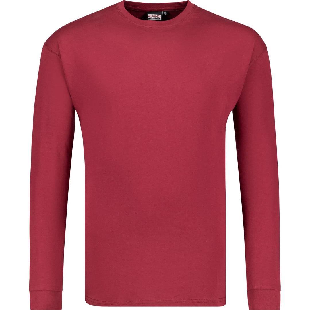 Adamo rotes Langarmshirt Übergröße Herren aus weichem Baumwollmaterial