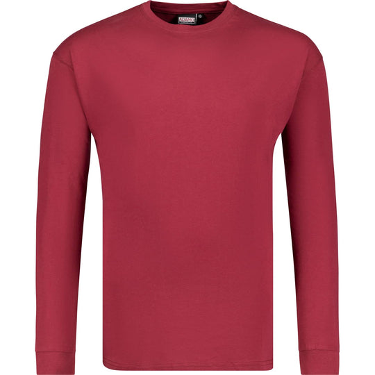 Adamo rotes Langarmshirt Übergröße Herren aus weichem Baumwollmaterial