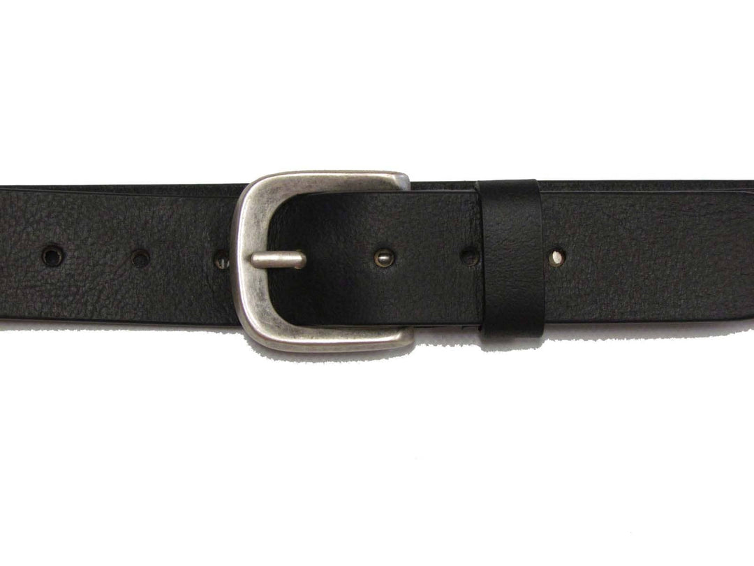 Erka schwarzer ledgürtel herren schwarz mit silberner schnalle aus hochwertigem leder