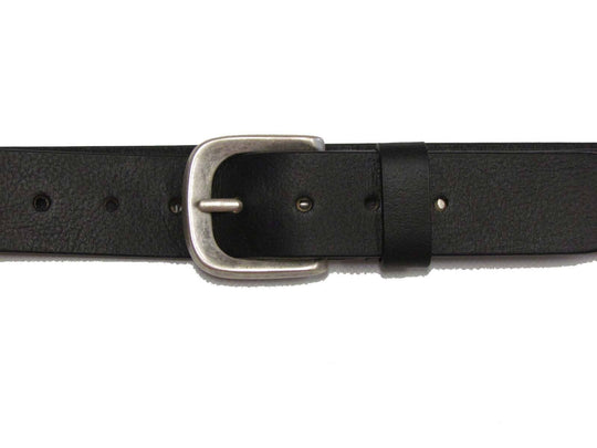 Erka schwarzer ledgürtel herren schwarz mit silberner schnalle aus hochwertigem leder