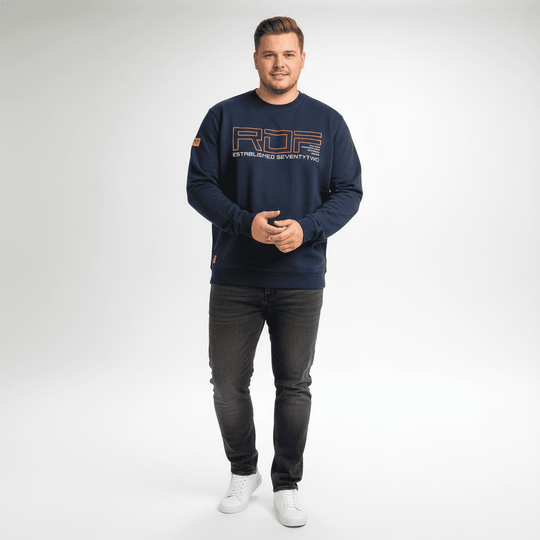 Redfield Sweatshirt Übergröße Herren mit Bund Navy