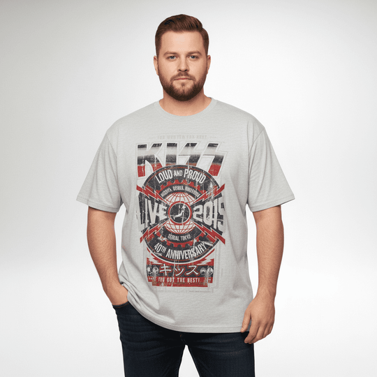 Allsize t shirt kiss mit Druck Übergröße Herrenmode